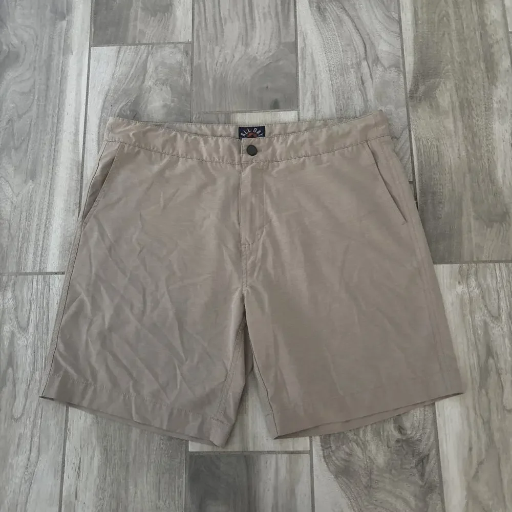 Faherty Shorts Men 36 Beige All Day Performance Hybrid Drawstring Lightweight